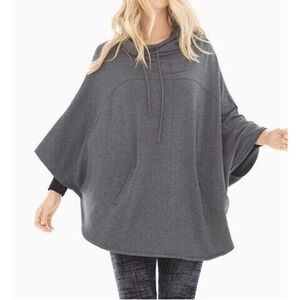 Soma Divine Terry Hooded Poncho Womens S/M Heather Gray Festival‎ Boho Oversized